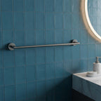 black 600mm towel holder bar - wall mouted