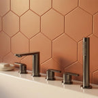 black bath tap with shower 5 holes 
