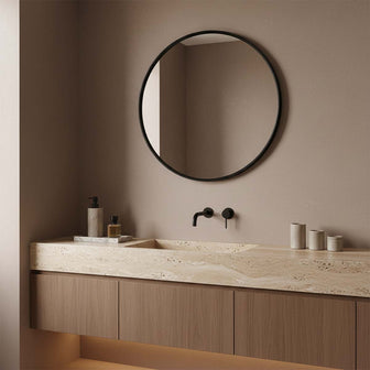 black bathroom wall mirror Main image