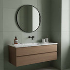 black circle mirror bathroom