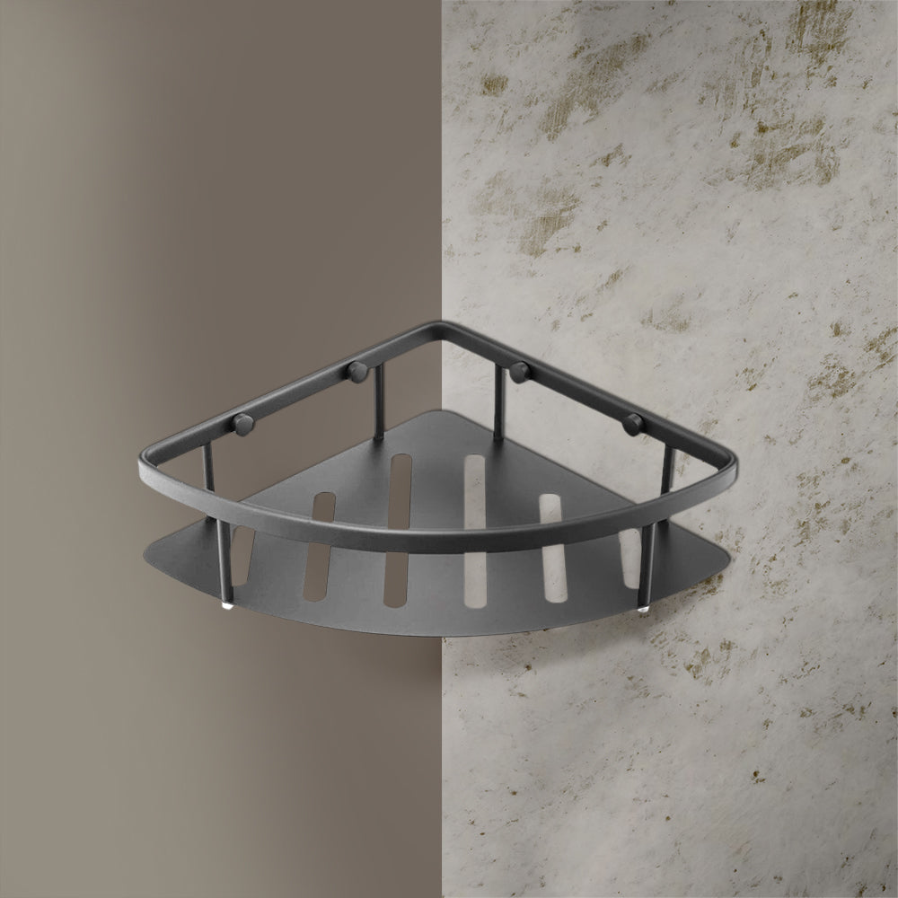 black corner shower caddy