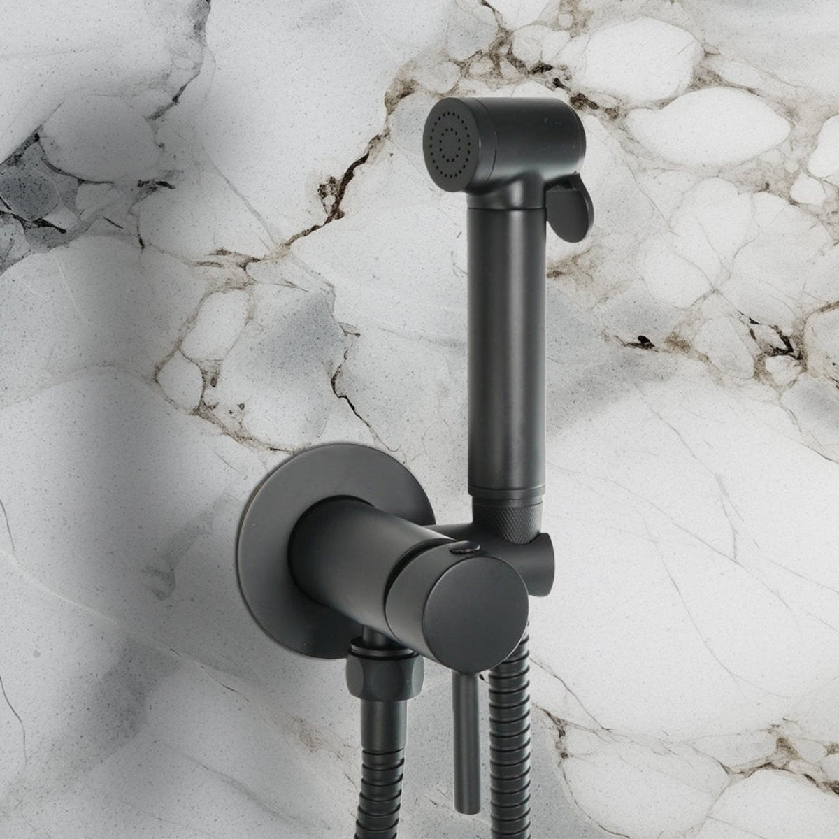 Black Douche Spray Kit with Hose & Wall Bracket - Matt Finish Secondary image