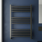black dual fuel heated towel rail