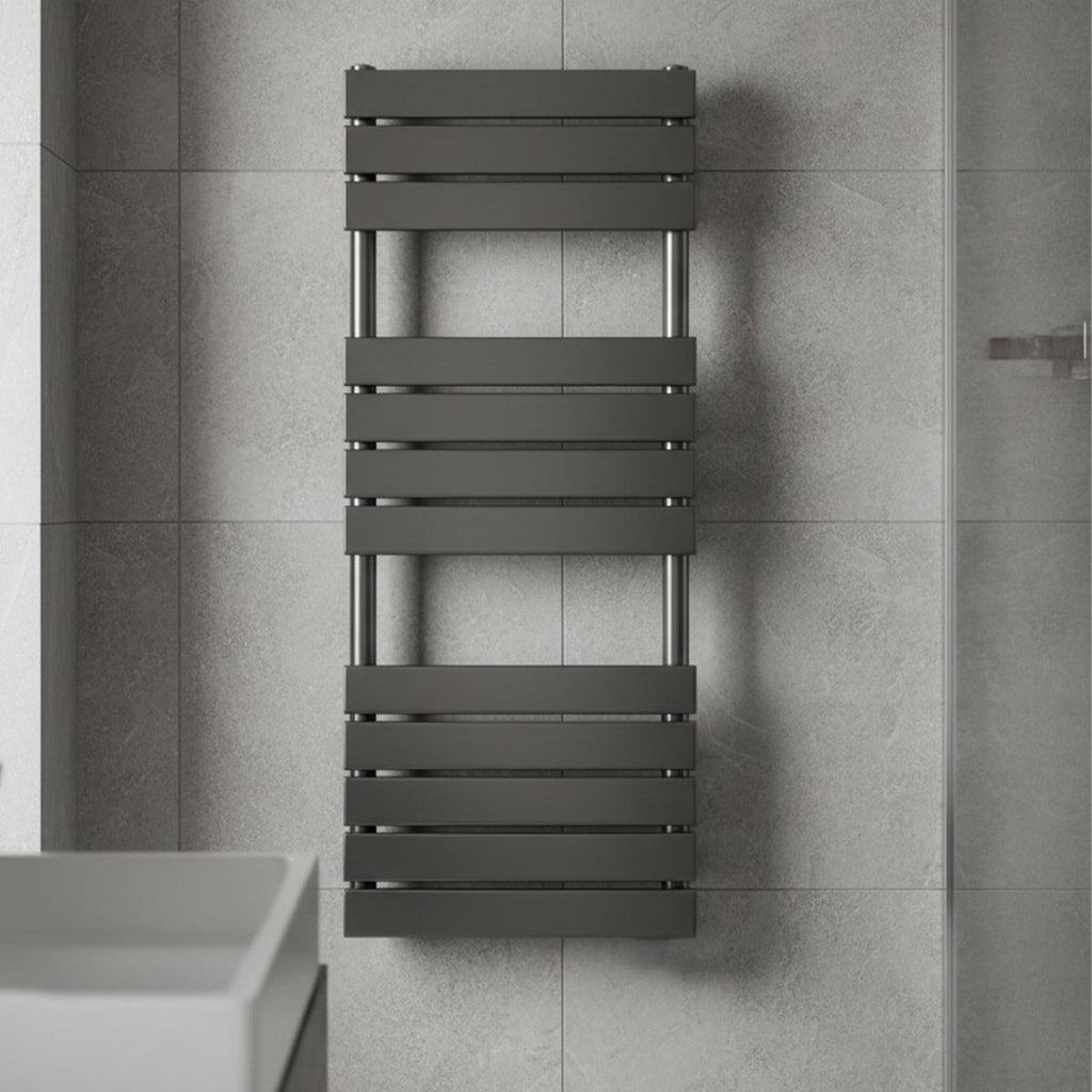 black dual fuel radiator with flat bars