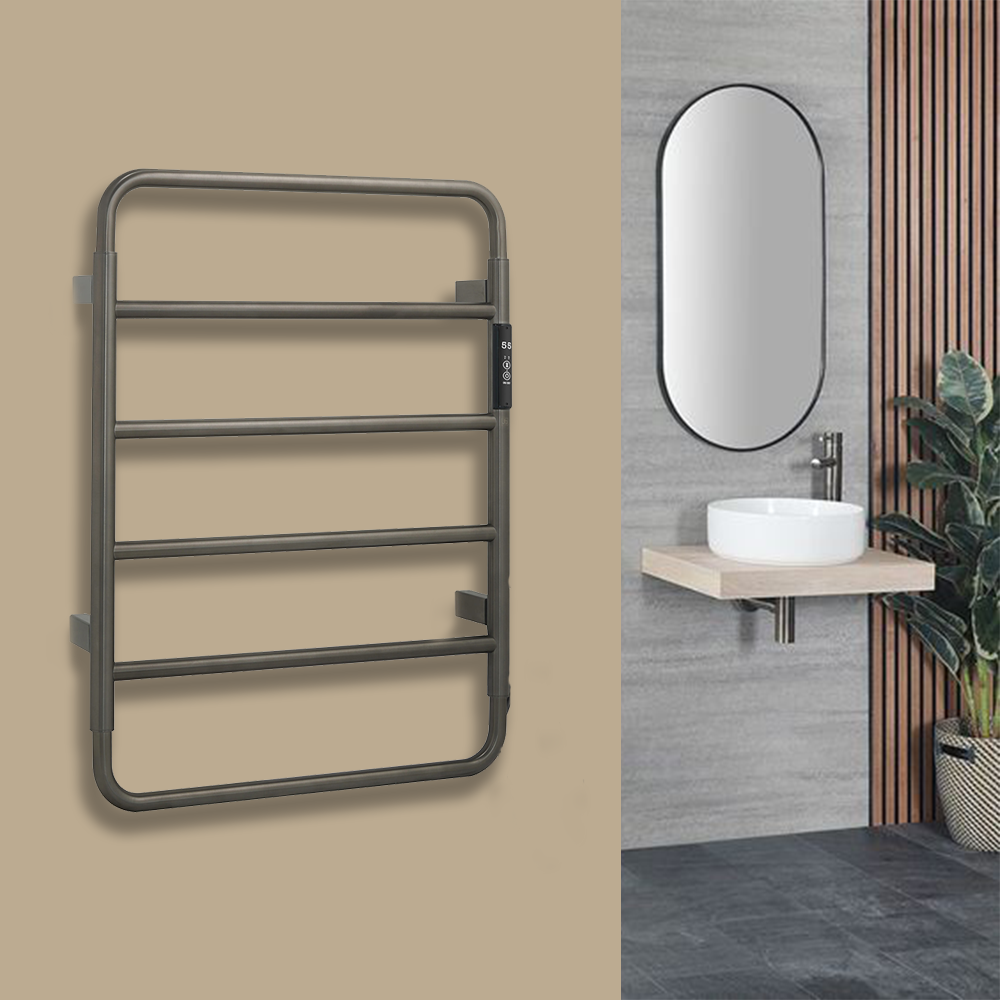 black electric towel rail