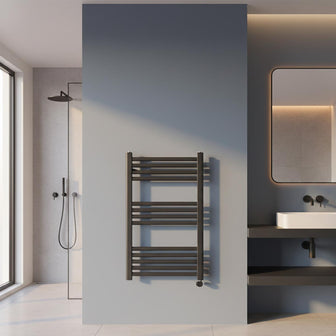 black electric towel rail warmer  Main image