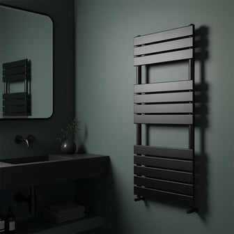HIX Black Heated Towel Rail Dual Fuel - Matt Black 1200 x 500mm Secondary image