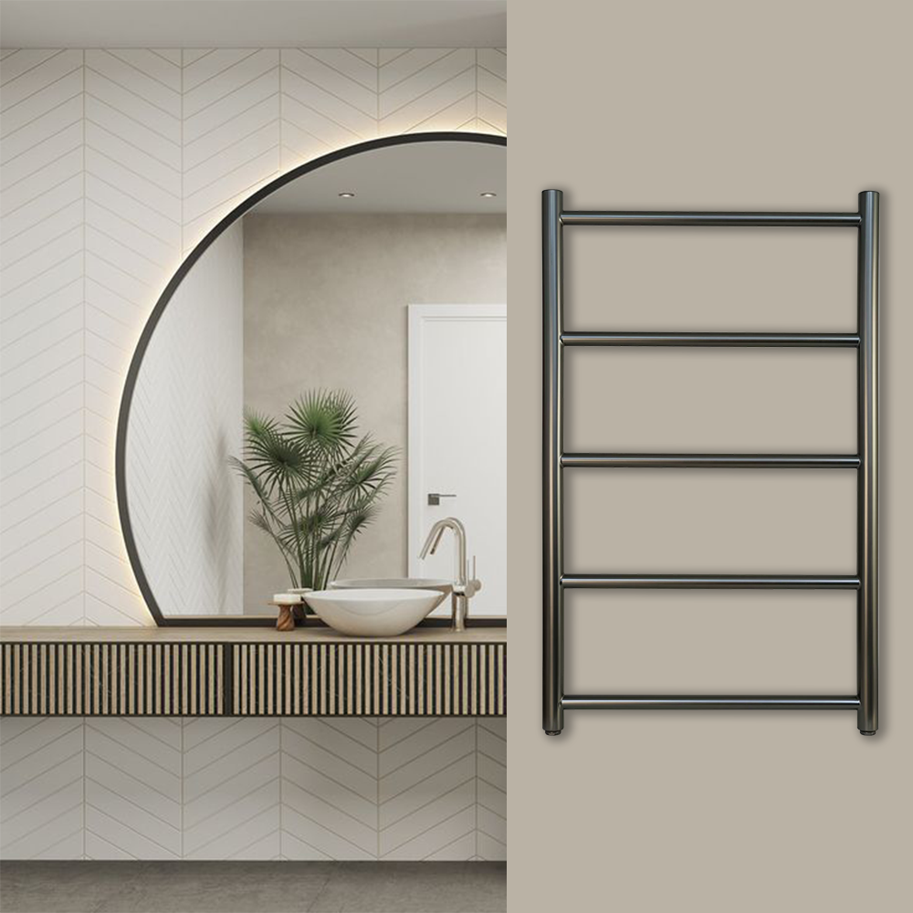 horizontal towel radiator brushed black