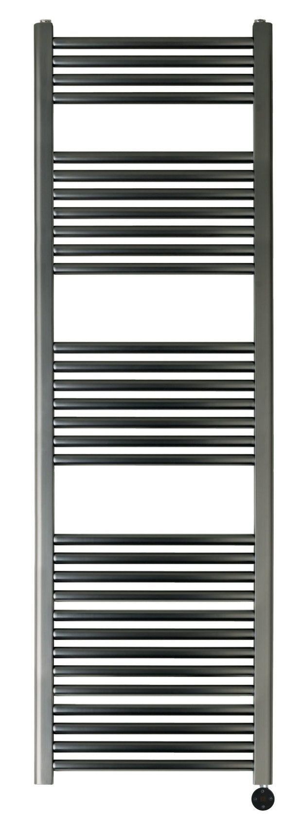 black electric towel rail with timer
