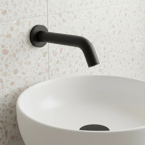 Wall-Mounted Black Sensor Tap 