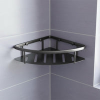 black corner shower basket