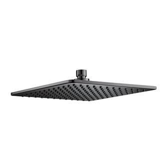 Brushed Black Fixed Shower Head - 250mm Secondary image