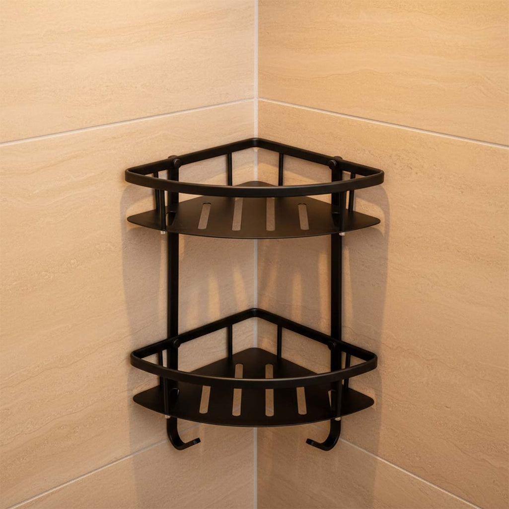 hanging shower caddy matt black