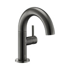 black basin tap with side lever