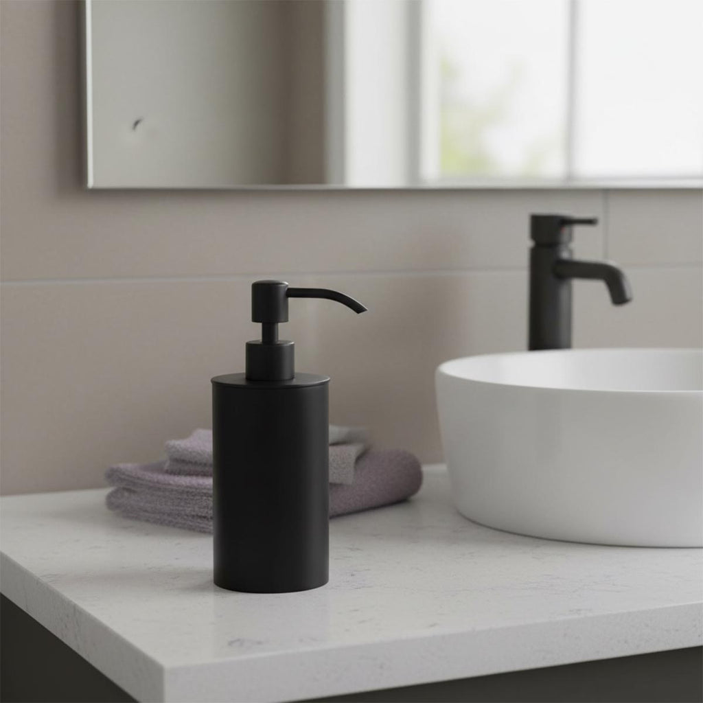 black soap dispenser deck mounted