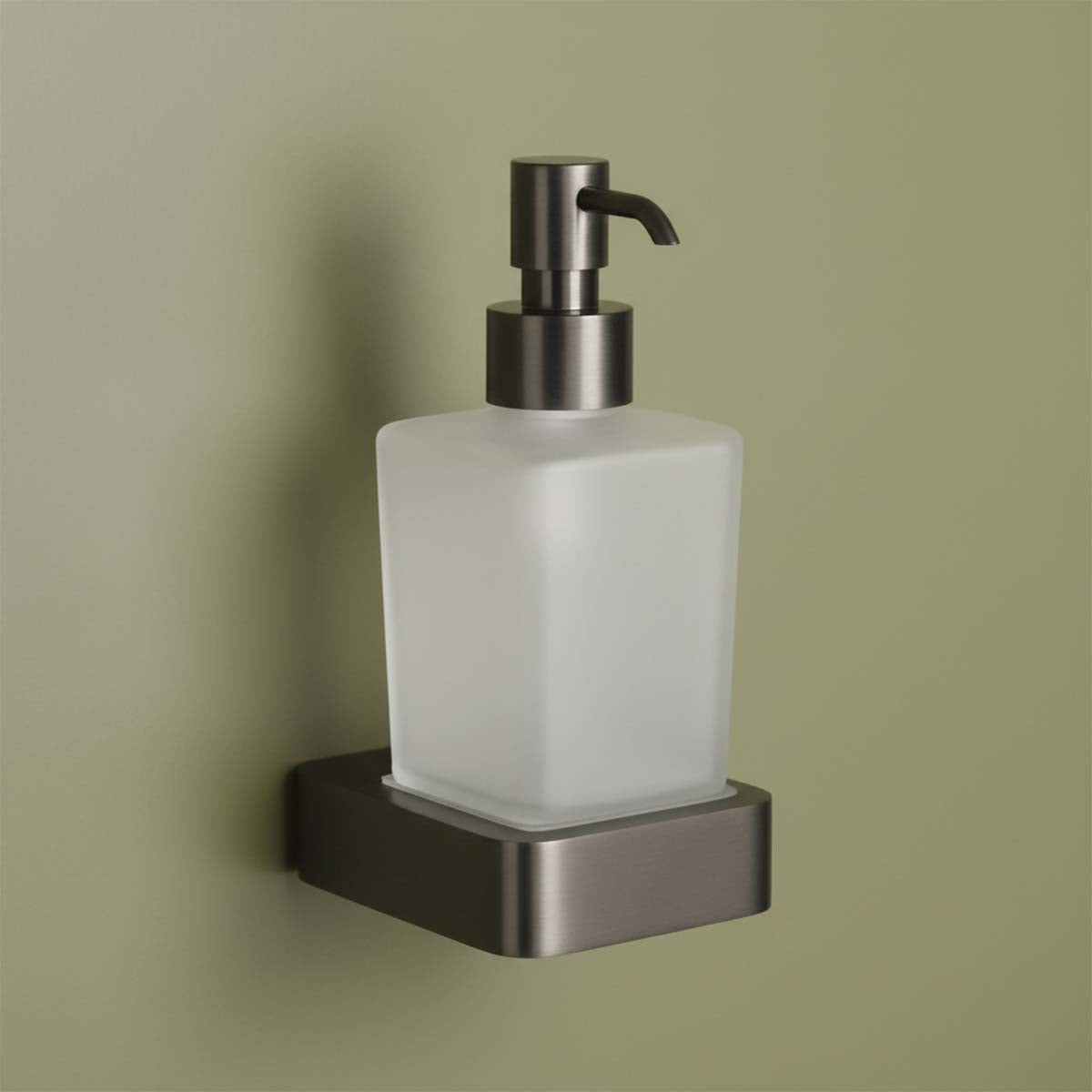 black square soap dispenser