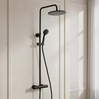 black thermostatic shower set 2 outlets Main image