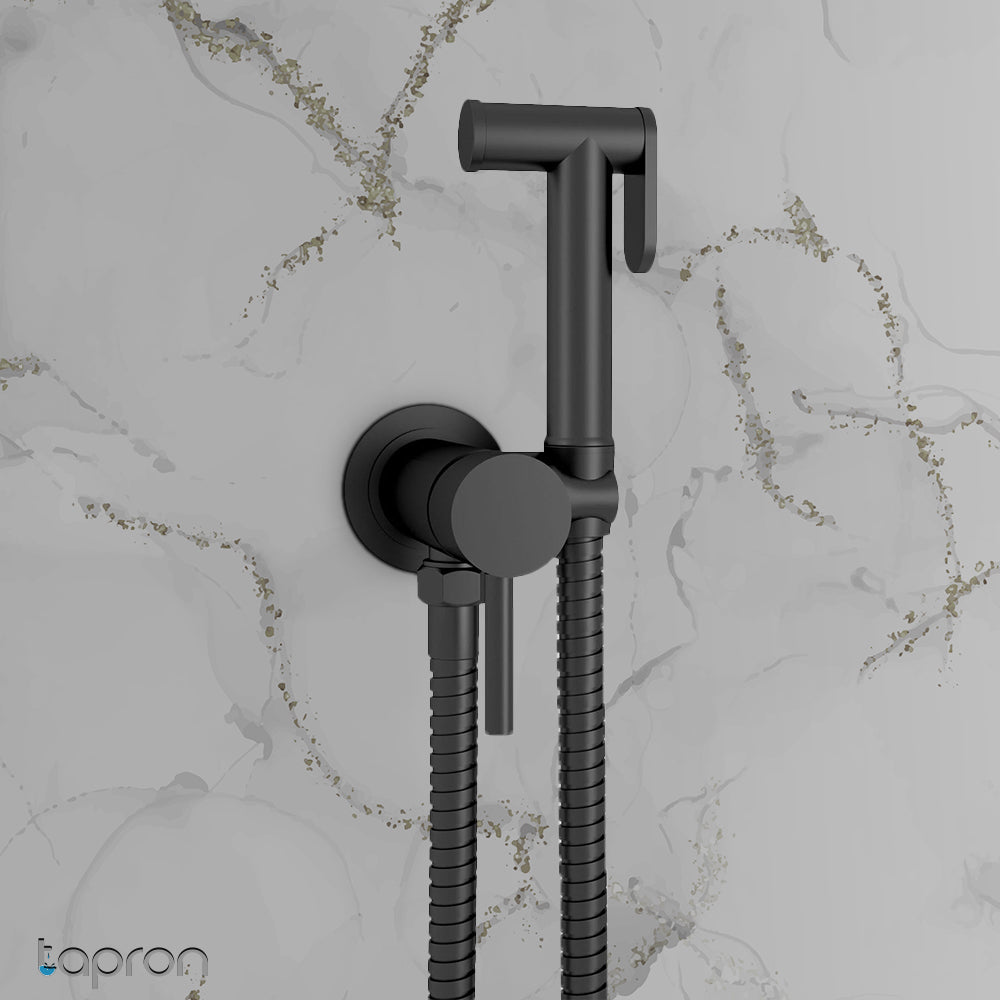 Black Douche Spray Kit with Hose and Wall Bracket - Matt Finish Secondary image
