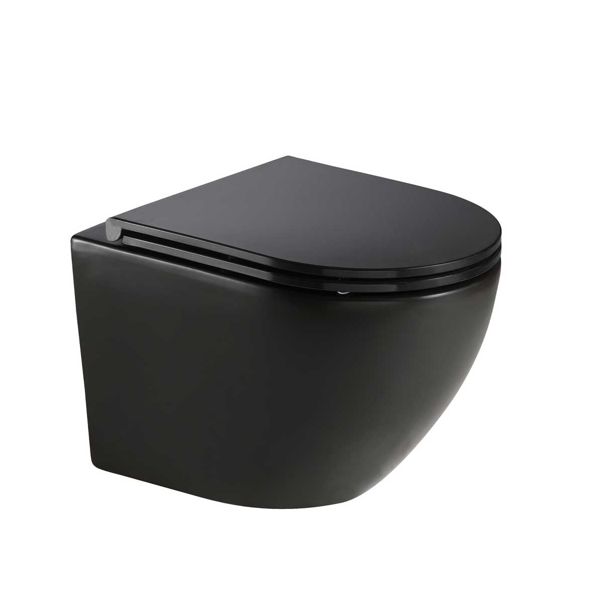 Tornado Flush Toilet Rimless Including Toilet Seat - Black Secondary image