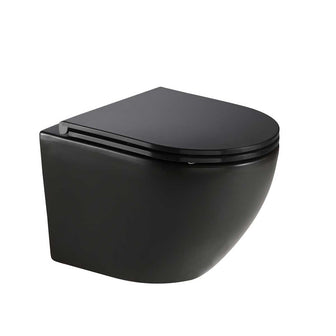 Tornado Flush Toilet Rimless Including Toilet Seat - Black Secondary image