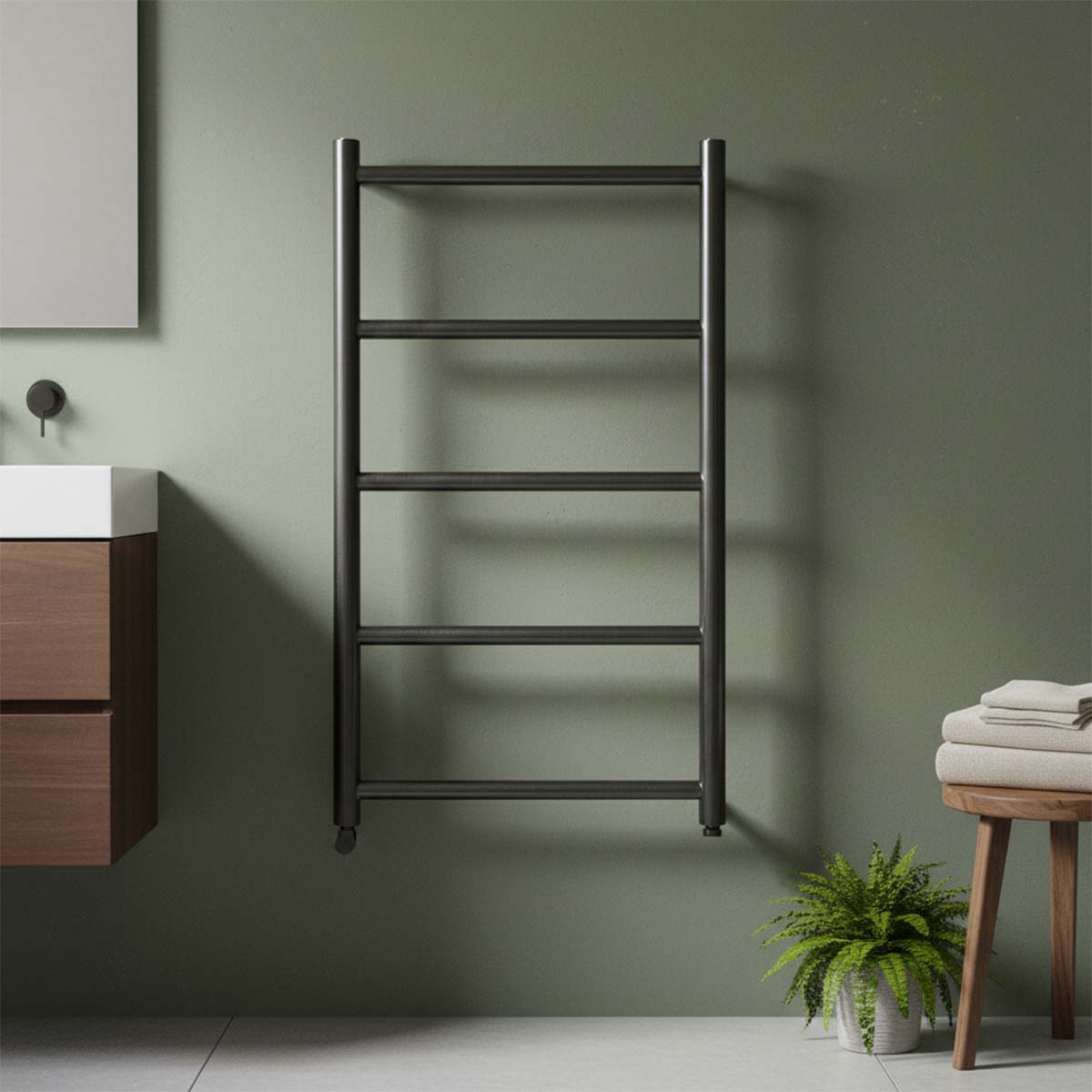 black towel rail ladder Main image