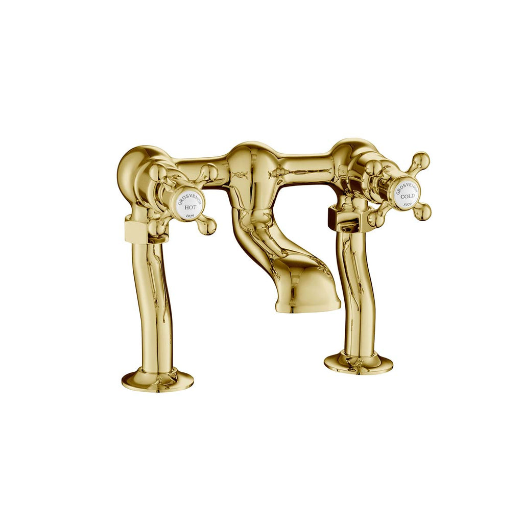 brass deck mounted bath filler tap