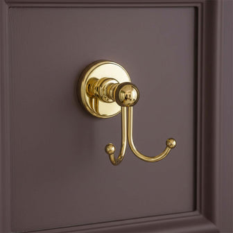 brass dual robe hook - polished gold Main image