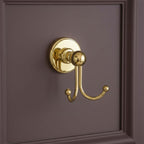 brass dual robe hook - polished gold