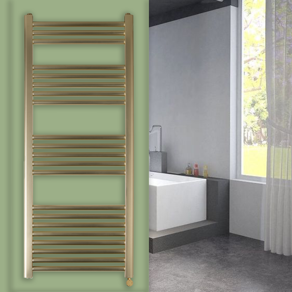 gold heated towel rail radiator