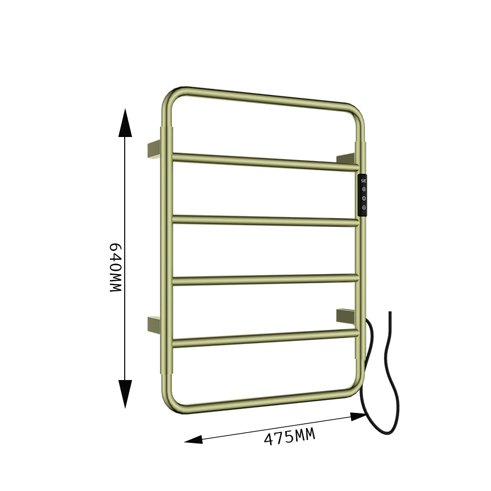 brushed brass electric radiator towel rail