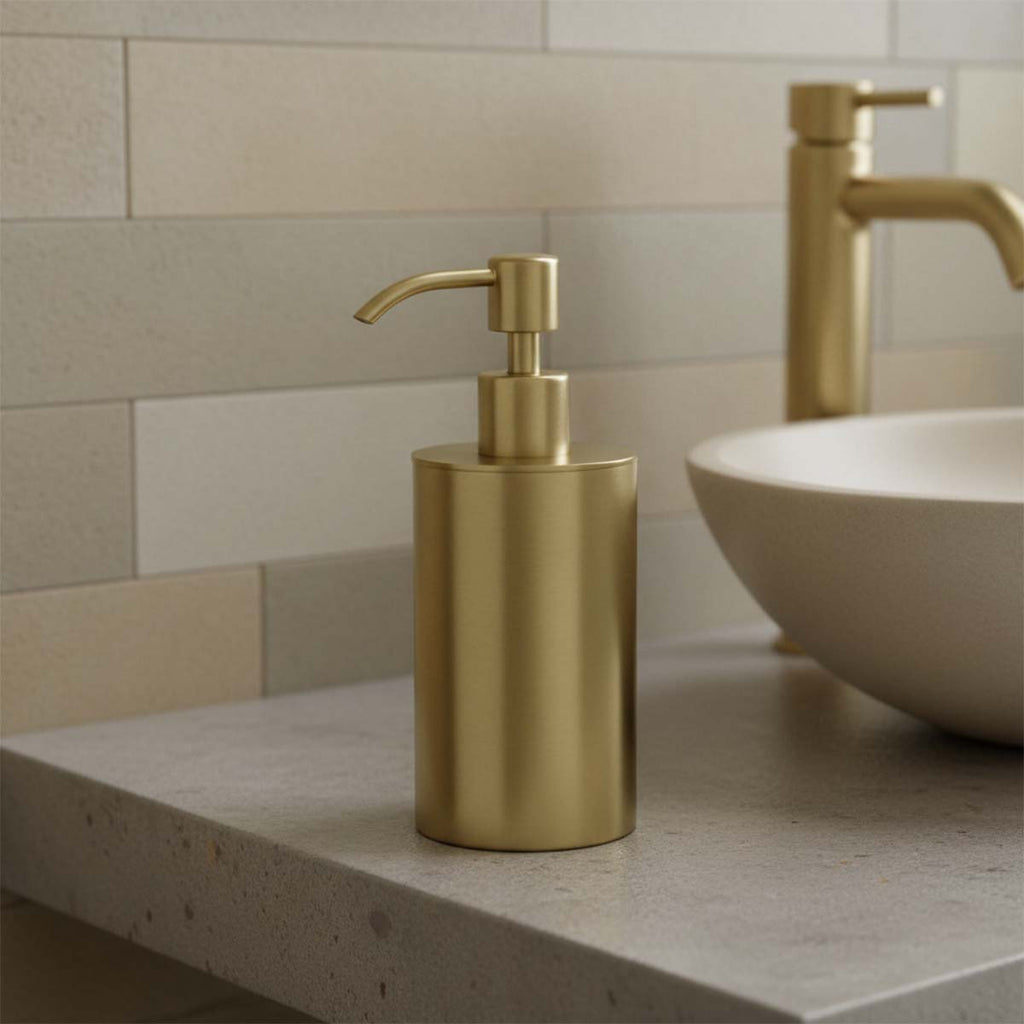 brushed gold soap dispenser
