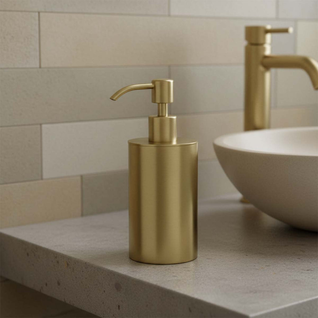 brushed gold soap dispenser