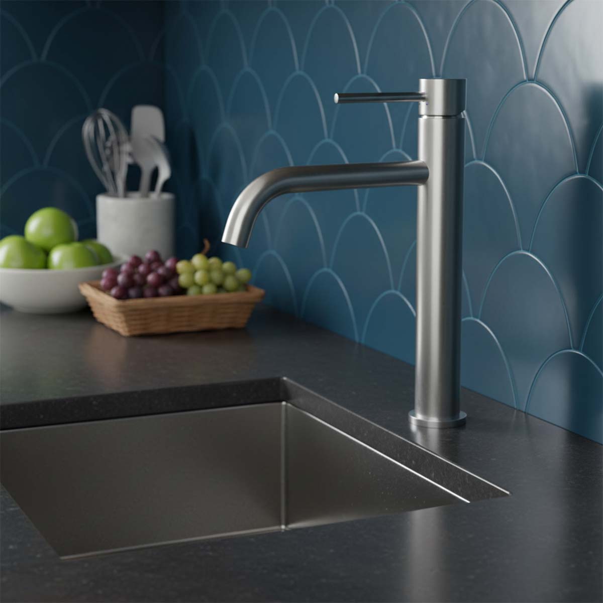 brass monobloc tall kitchen sink tap 