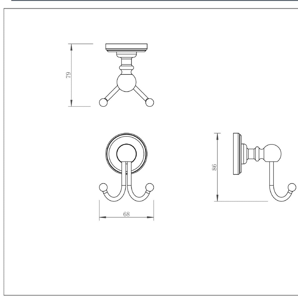 brass robe hook drawing