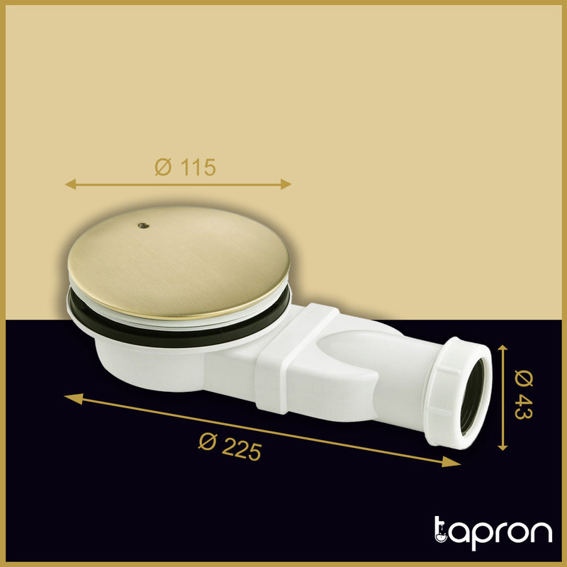 brushed brass shower tray waste-Tapron