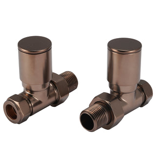 brass straight towel rail valves Main image