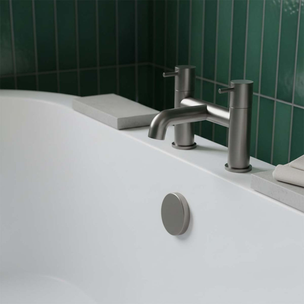 bridge bath filler  tap deck mounted - brushed black