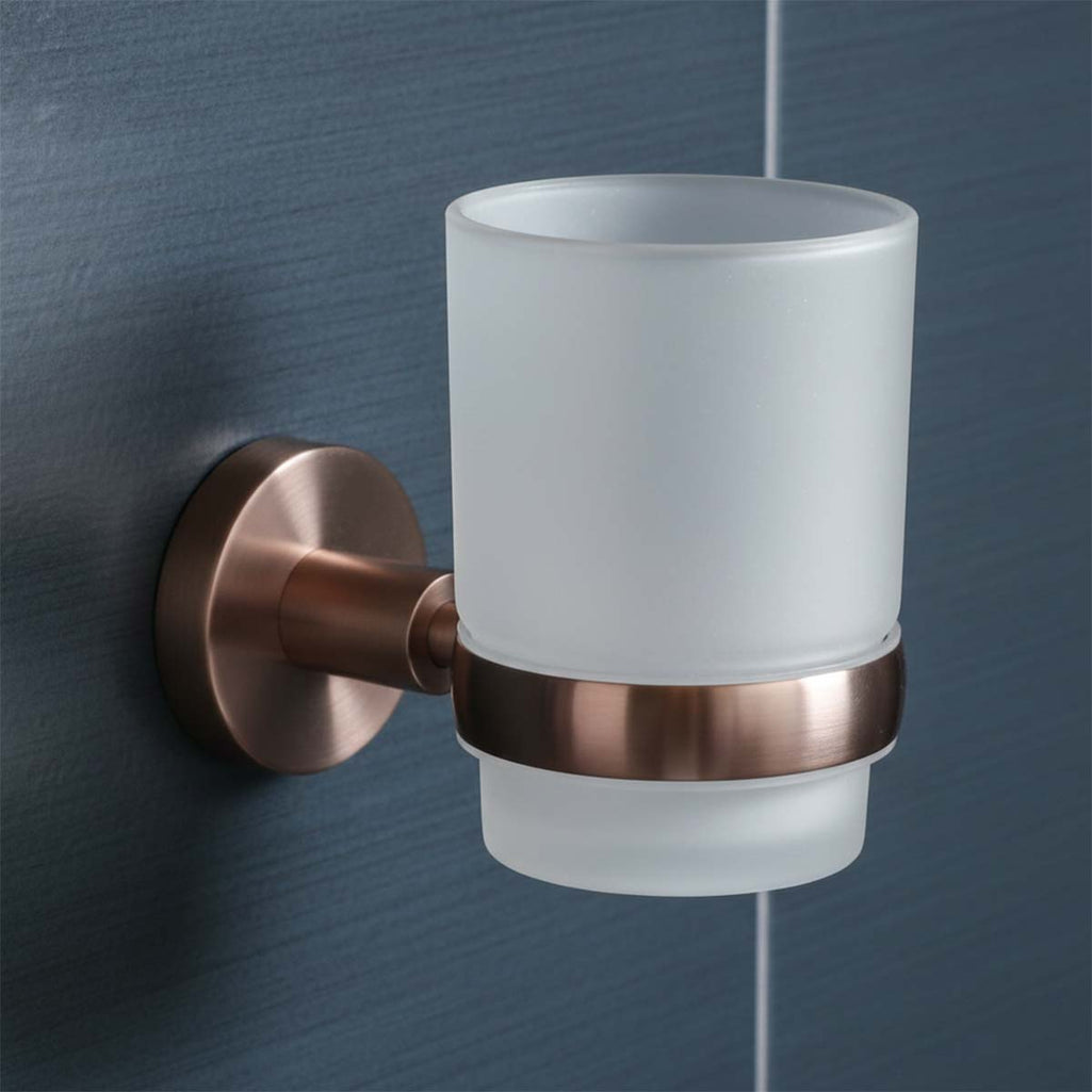 bronze Tumbler Holder with a Glass 