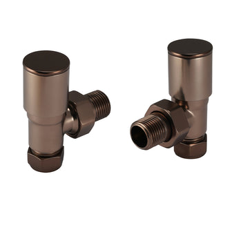 bronze angle radiator valves  Main image