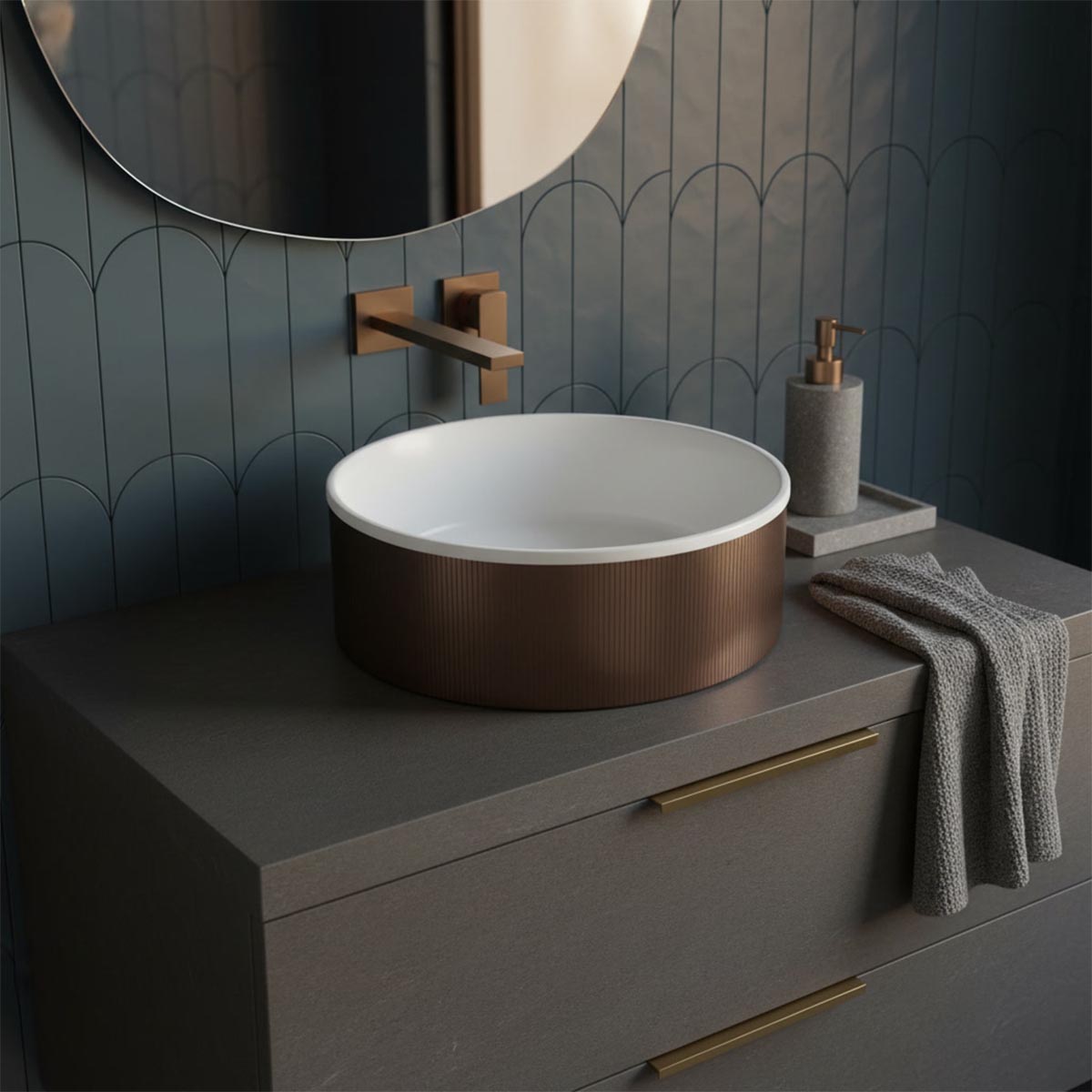 bronze ceramic countert top basin 