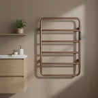 brushed bronze electric heated  bathroom radiator 