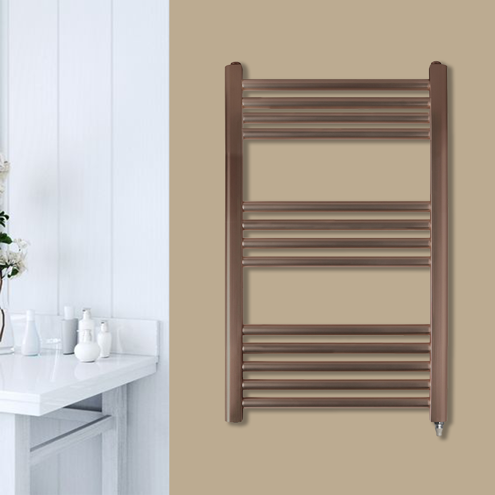 PrimeHeat Brushed Bronze Electric Towel Rail 800mm x 400mm Secondary image