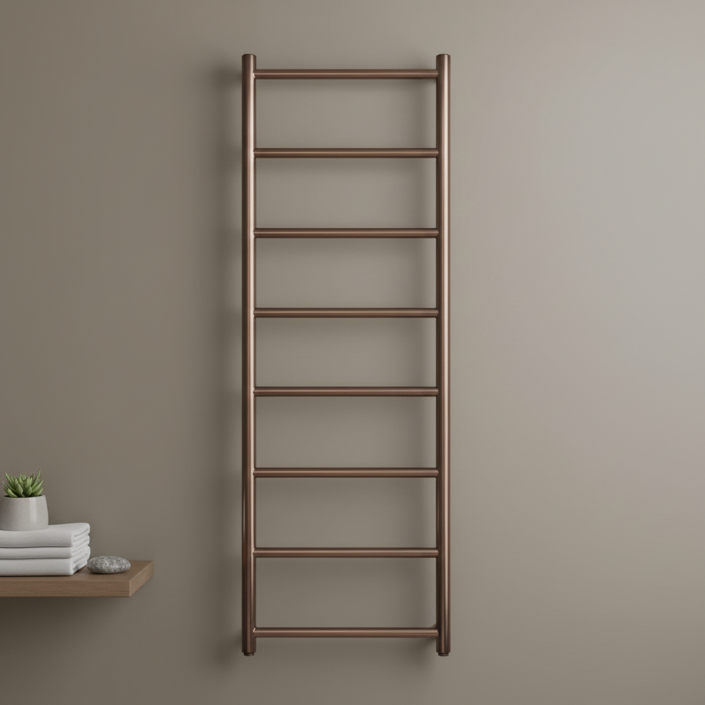 brushed bronze dual fuel towel rail