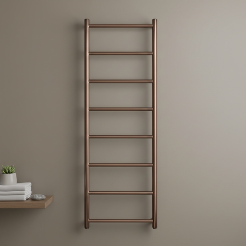 brushed bronze dual fuel towel rail