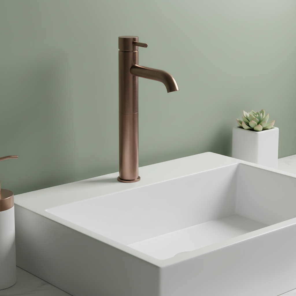 bronze high rise basin tap Main image