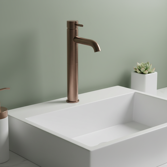 bronze high rise basin tap Main image