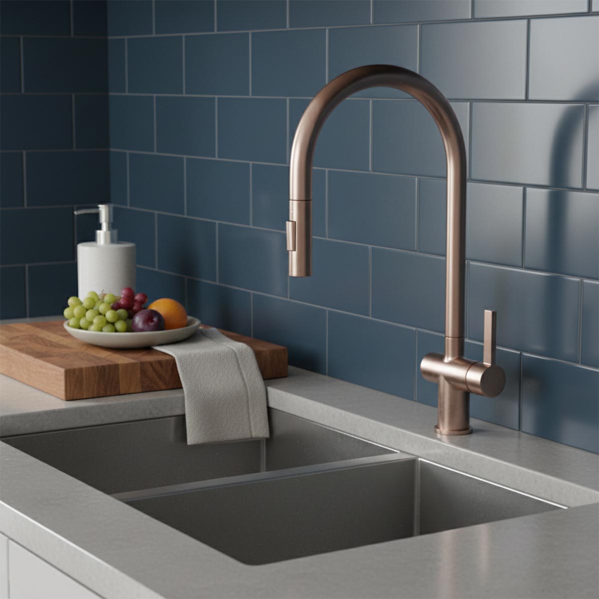 bronze pull out kitchen tap