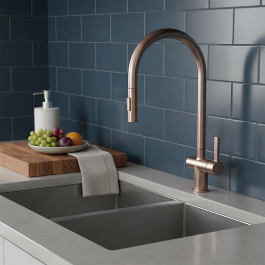 bronze pull out kitchen tap