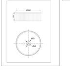bronze round countertop basin technical desing