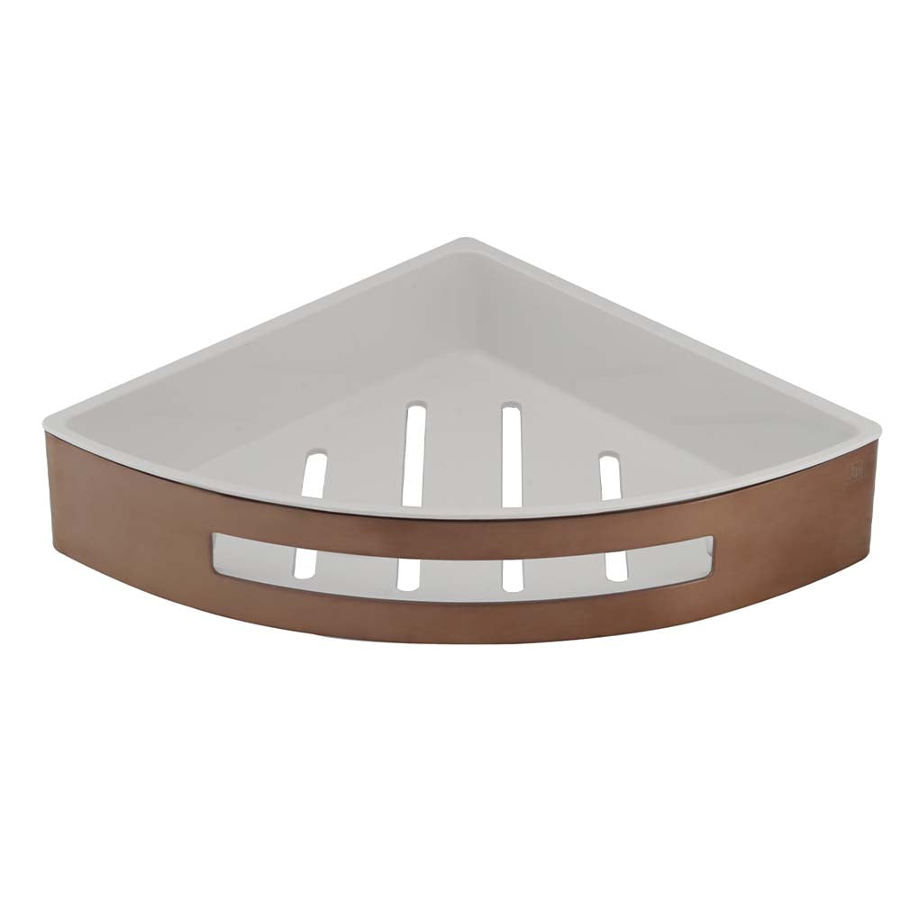 bronze shower basket with shelf